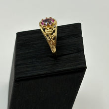 Load image into Gallery viewer, Floral Pink Zirconia Ring