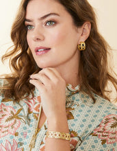 Load image into Gallery viewer, Cane Midi Hoop Earrings Gold