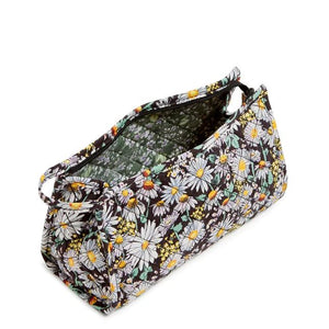 Daisies White Trapeze Cosmetic Bag