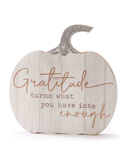 Pumpkin Decor with Sentiment-Gratitude
