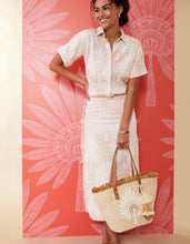 Load image into Gallery viewer, Straw Fringe Tote Palmetto