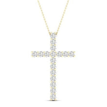 Load image into Gallery viewer, 1 CTW Cross Pendant Yellow Gold