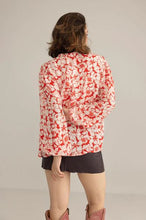 Load image into Gallery viewer, Cherry Fleur Ruffle Top - Crimson Pink