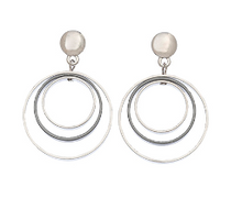 Load image into Gallery viewer, Two Tone Concentric Geo Earrings