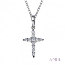 Load image into Gallery viewer, Cross Birthstone Necklace, 12 Asst