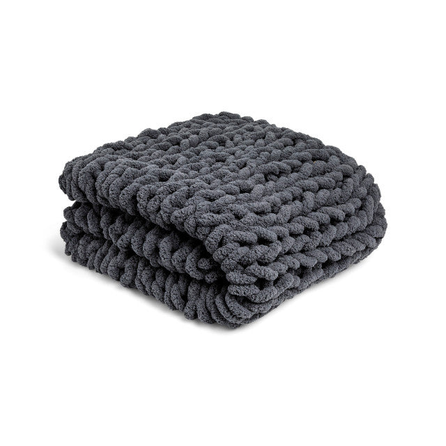 Black knitted online throw