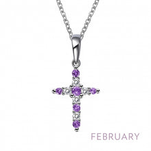 Load image into Gallery viewer, Cross Birthstone Necklace, 12 Asst