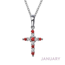 Load image into Gallery viewer, Cross Birthstone Necklace, 12 Asst