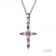 Load image into Gallery viewer, Cross Birthstone Necklace, 12 Asst