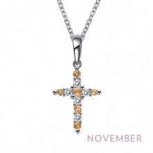 Load image into Gallery viewer, Cross Birthstone Necklace, 12 Asst