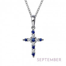 Load image into Gallery viewer, Cross Birthstone Necklace, 12 Asst