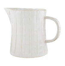 Load image into Gallery viewer, White Textured Stoneware Pitcher