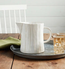 Load image into Gallery viewer, White Textured Stoneware Pitcher