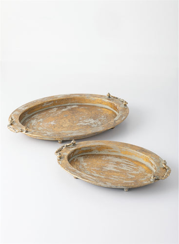 Weathered Gold Metal Tray