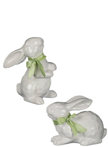 Ceramic Bunny Figurines 2 Asst