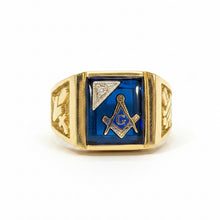 Load image into Gallery viewer, Men’s Masonic Sapphire Ring