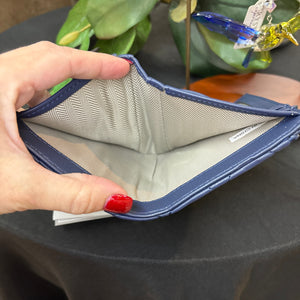 Melody Vegan Quilted Wallet- Navy