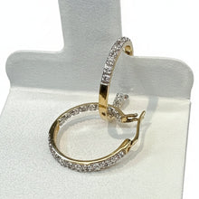 Load image into Gallery viewer, 1/8 ctw Diamond Inside-Out Hoops