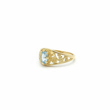 Load image into Gallery viewer, Floral Blue Topaz Ring
