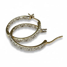 Load image into Gallery viewer, 1/8 ctw Diamond Inside-Out Hoops