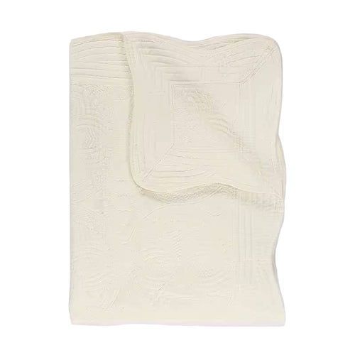 Heirloom Quilt - Baby Quilt Blanket Monogram: Cream