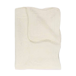 Heirloom Quilt - Baby Quilt Blanket Monogram: Cream