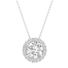 Load image into Gallery viewer, 1.15 ctw Round Halo Pendant Necklace