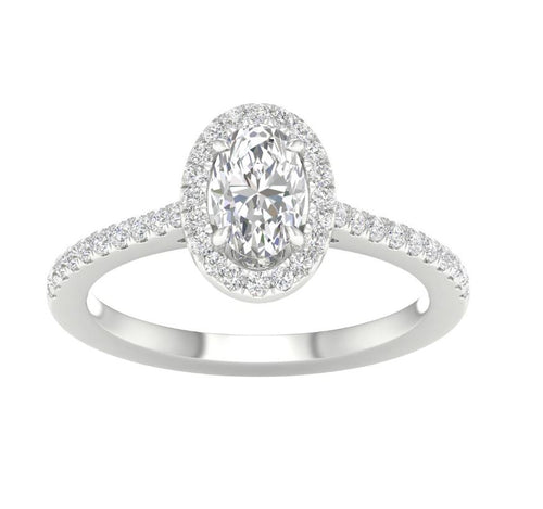 1.25 ctw Oval Halo Engagement Ring