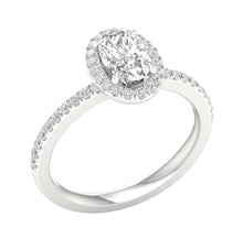 Load image into Gallery viewer, 1.25 ctw Oval Straight Shank Halo Engagement Ring