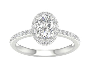 1.25 ctw Oval Straight Shank Halo Engagement Ring