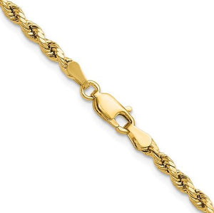 10k 3mm Semi-Solid Rope Chain