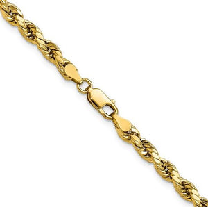 10k 4mm Semi-Solid Rope Chain