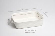 Load image into Gallery viewer, Le Blanc Collection- 11″ x 9″ Rectangular Baking Dish