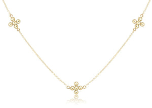 Classic Beaded Signature Cross Gold Simplicity Choker