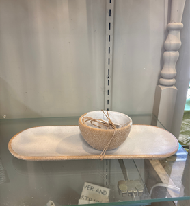 White & Rust Tray & Dip Set