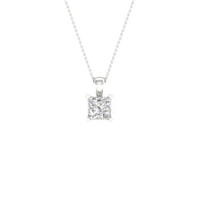 Load image into Gallery viewer, 3/4 ctw Princess Solitaire Pendant Necklace