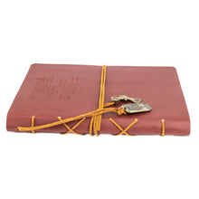 Load image into Gallery viewer, Wings Like Eagles With Eagle Charm Brown Faux Leather Journal