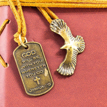 Load image into Gallery viewer, Wings Like Eagles With Eagle Charm Brown Faux Leather Journal