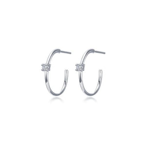 25mm High Polished Hoop Earrings, 2 asst