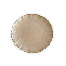Load image into Gallery viewer, GLASS Large Round Platter or Charger (Taupe and Gold)