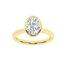 Load image into Gallery viewer, 2 ct Bezel Set Oval Solitaire Ring