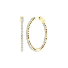 Load image into Gallery viewer, 2 ctw Gold Inside Out Hoop Earrings