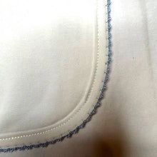 Load image into Gallery viewer, Picot Trim 2 Button Day Gown: Blue Trim / 3 Mos