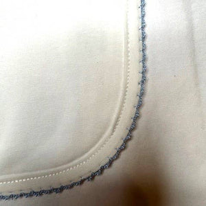 Picot Trim 2 Button Day Gown: Blue Trim / 3 Mos