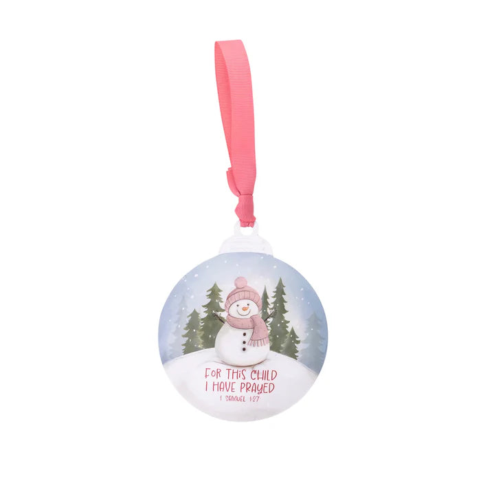 Metal Ornament: For This Child (Pink)