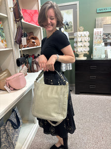 Aris Small Vegan Hobo- Light Sage