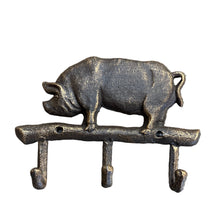 Load image into Gallery viewer, Cast Iron Pig wall Hook