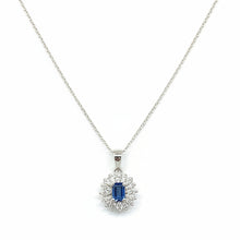 Load image into Gallery viewer, Sapphire Halo Necklace