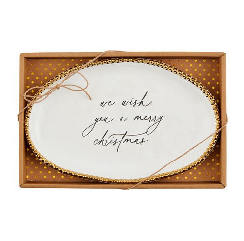 Wish You A Merry Christmas Bead Sentiment Plate