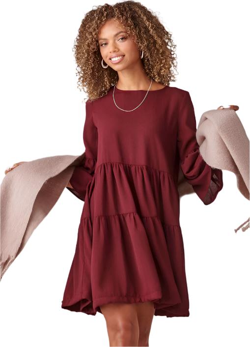 Baby Doll Dress- Burgundy Hartzog Gifts & Fine Jewelers Baby Doll Dress- Burgundy Hartzog Gifts & Fine Jewelers